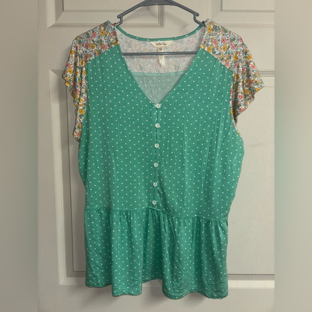 Matilda Jane Green Peplum Blouse
